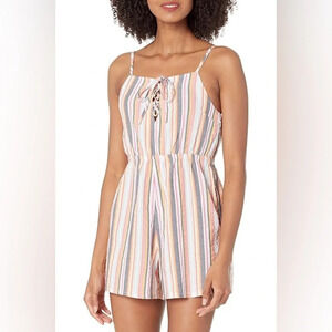 NWT | ROXY | Endless Love Stripe Cotton Seersucker Romper - Size L